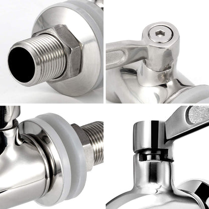 Set of 2 Stainless Steel Beverage Spigots for Glass Jar and Drink Dispenser Replacement