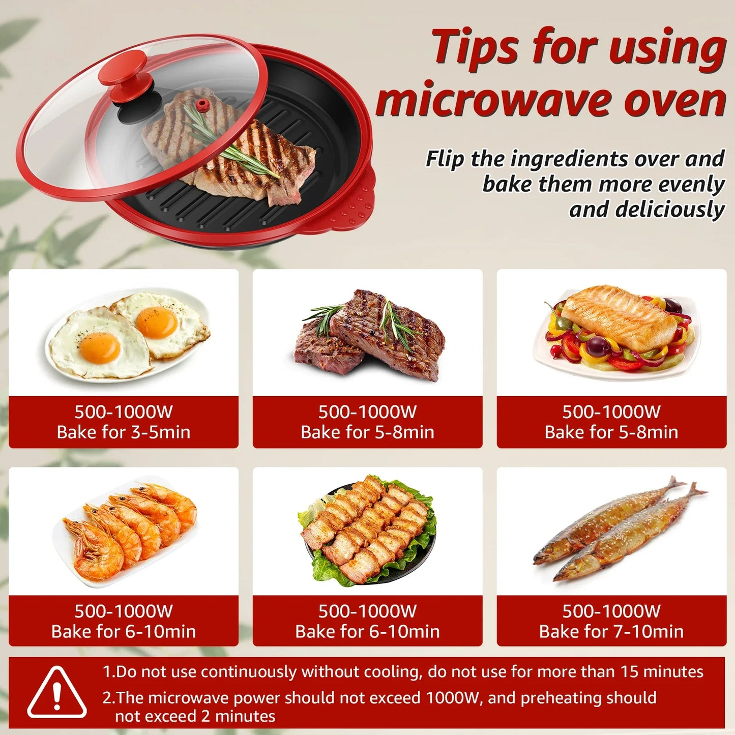 Elevate Your Cooking with the Microwave Grill Pan & Cover - Perfect for Grilling, Browning, and Crisping!