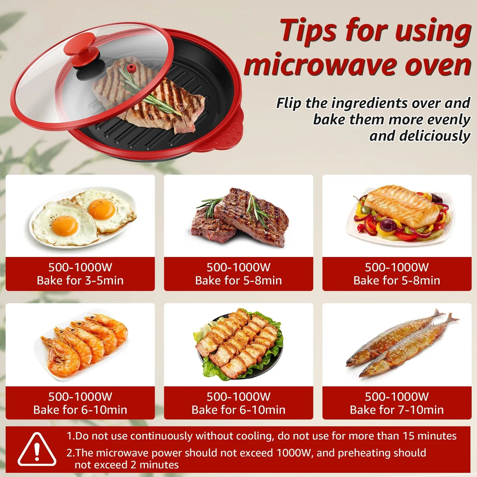 Elevate Your Cooking with the Microwave Grill Pan & Cover - Perfect for Grilling, Browning, and Crisping!