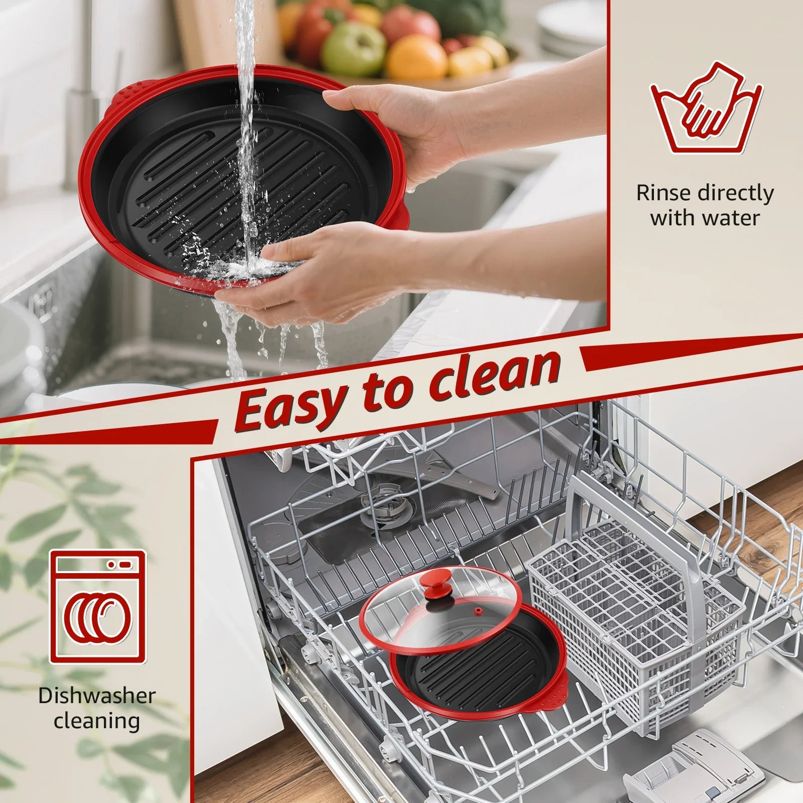 Elevate Your Cooking with the Microwave Grill Pan & Cover - Perfect for Grilling, Browning, and Crisping!